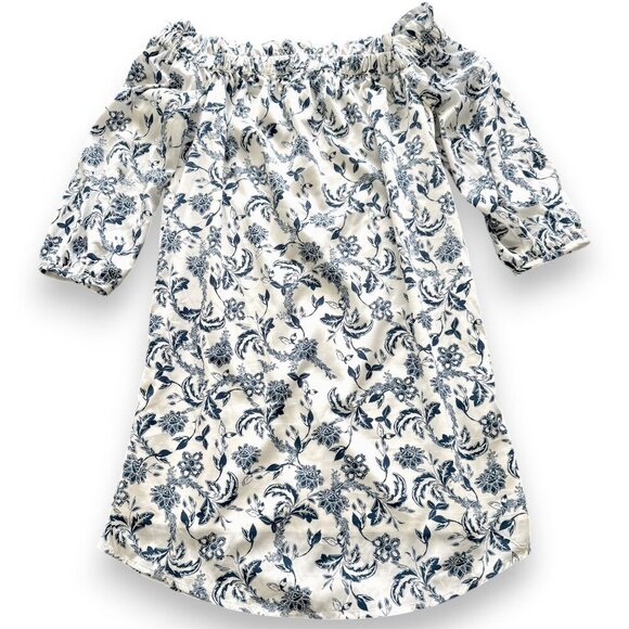 Banana Republic Navy and White Off Shoulder Dress. - Picture 1 of 3